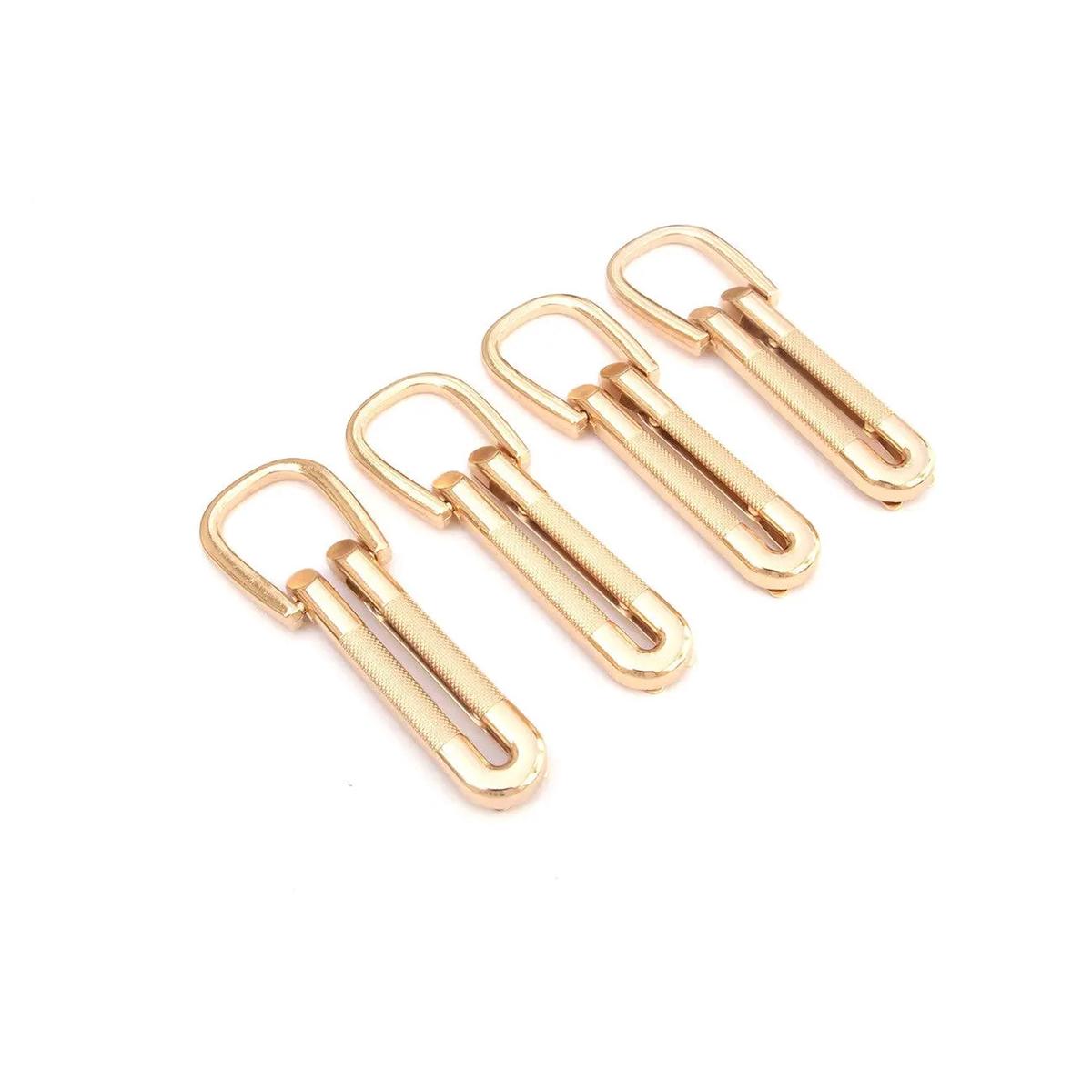 Four Textured Loop Strap Connectors Gold