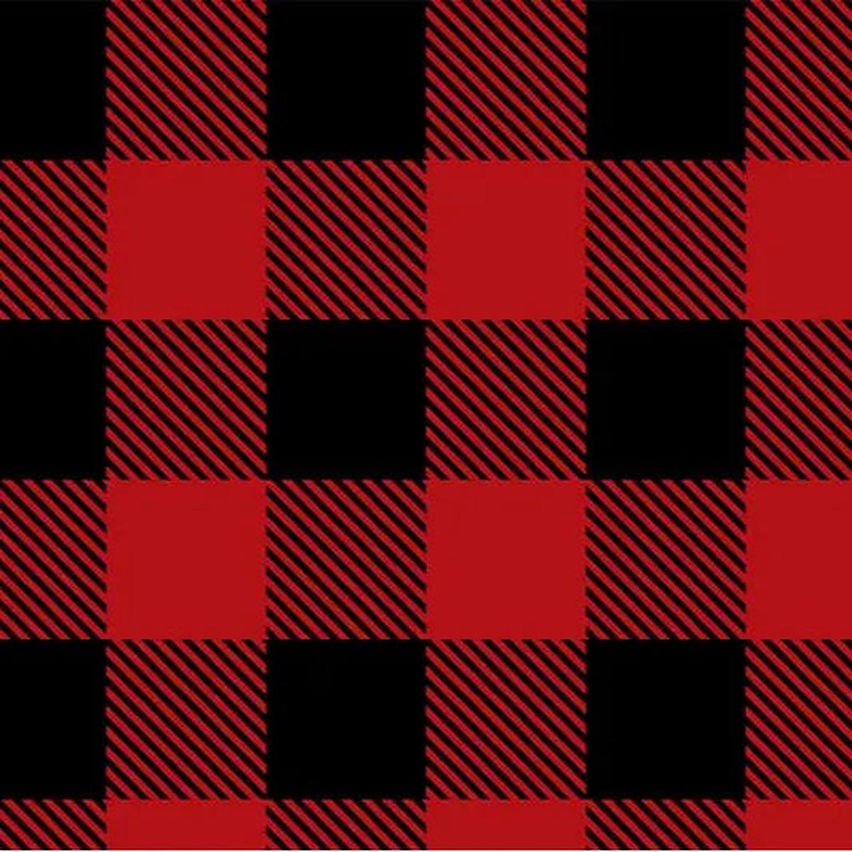 Buffalocheck Cloud Cuddle Scarlet Fabric per yard