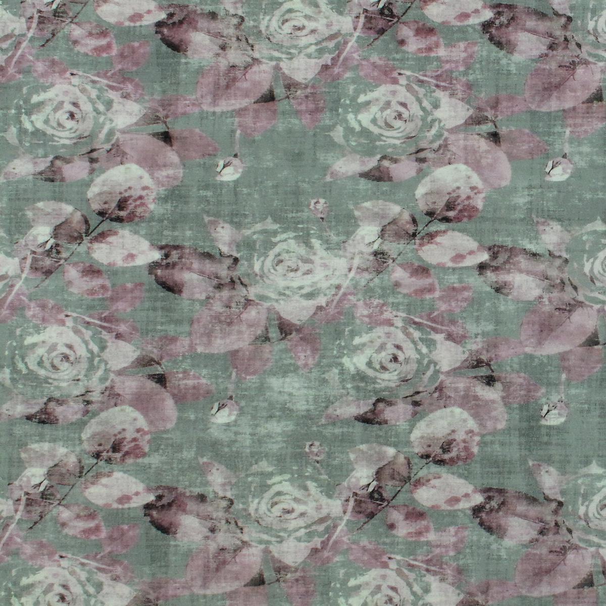Rose Trellis Printed Velvet - Charcoal Pink by Scalamandre Fabric