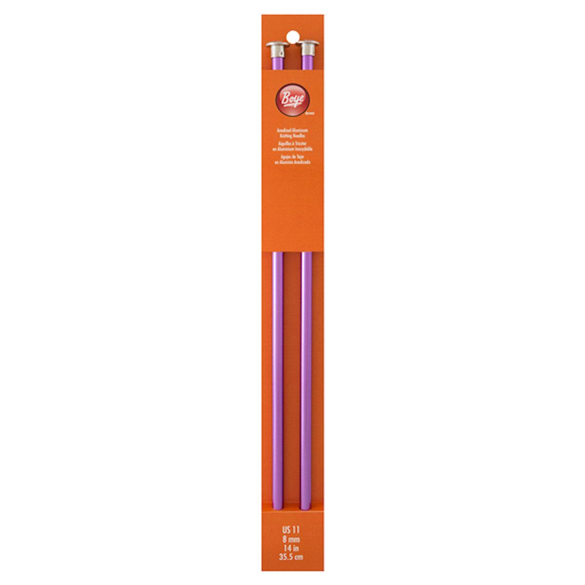 Boye Aluminum Straight Knitting Needles 14" (Sizes 11 & 15)