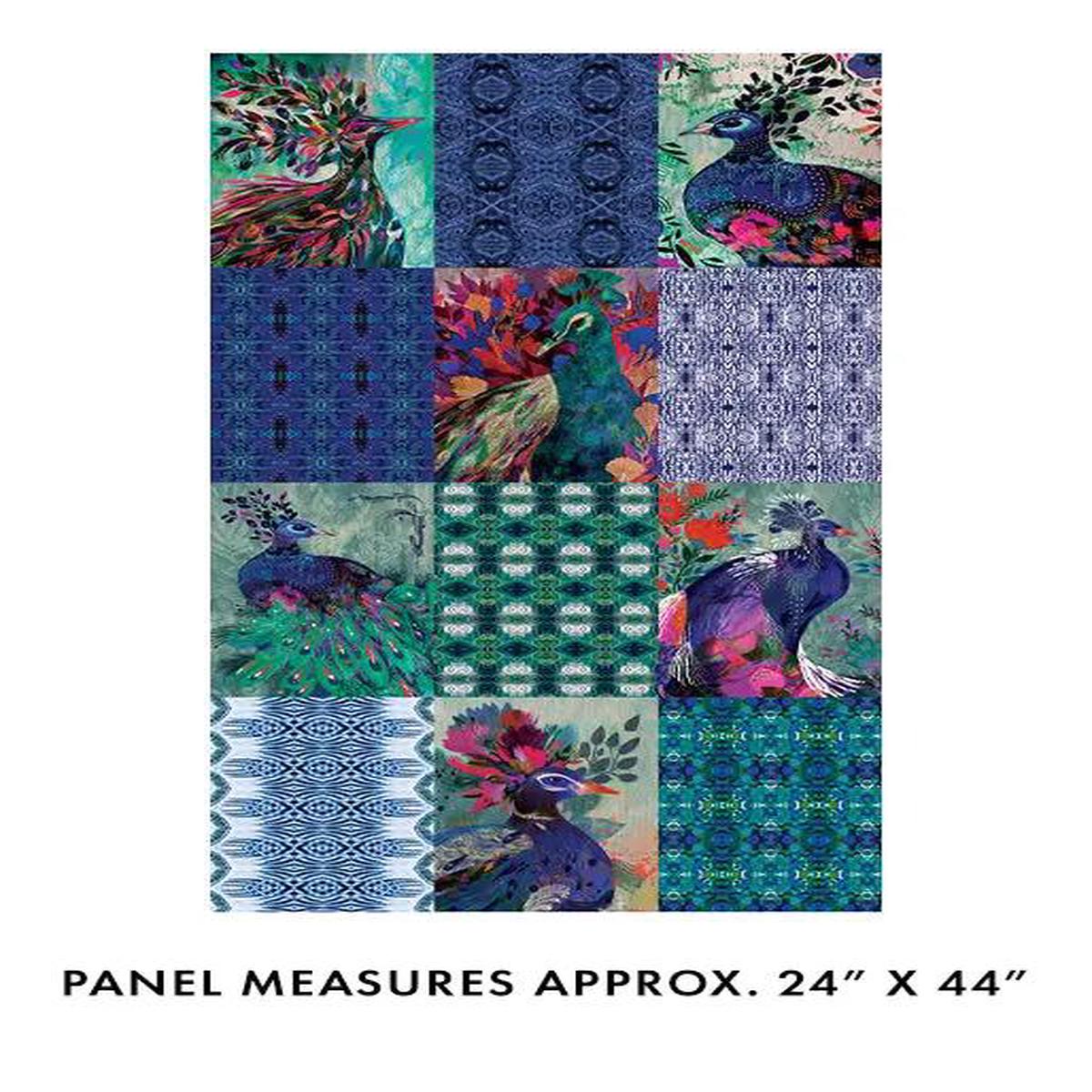 Teal/Multi Affinity Cotton Panel 24" x 44"