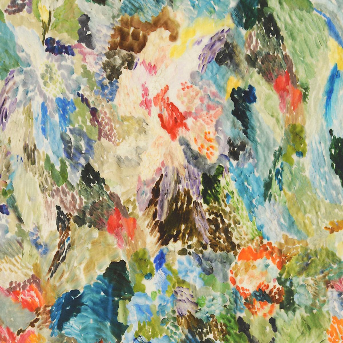 Vernissage Printed Velvet - Green Multi by Scalamandre Fabric