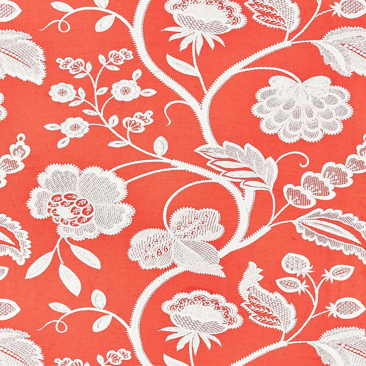 Kensington Embroidery - Coral by Scalamandre Fabric