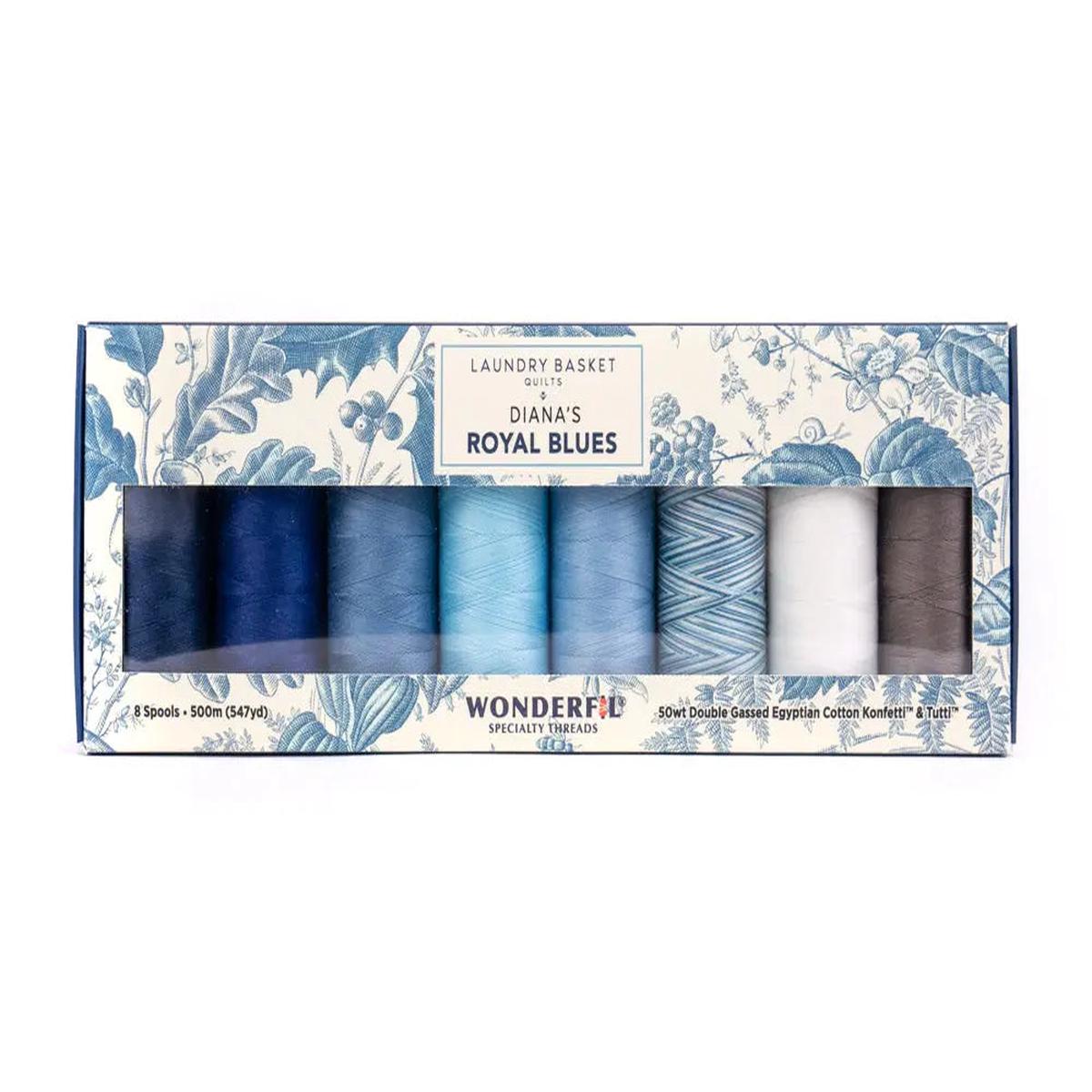 Dianas Royal Blues by Edyta Sitar - Egyptian Cotton Thread Pack