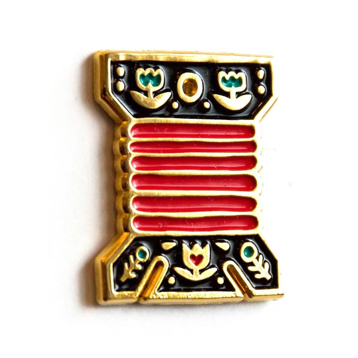 Embroidery Bobbin Enamel Pin