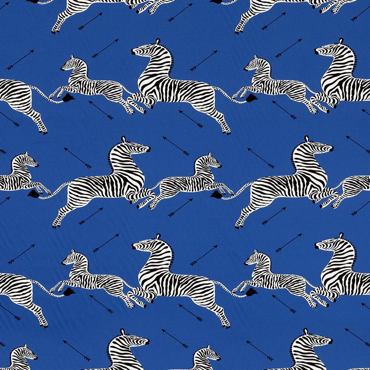 Zebras Petite - Denim by Scalamandre Fabric