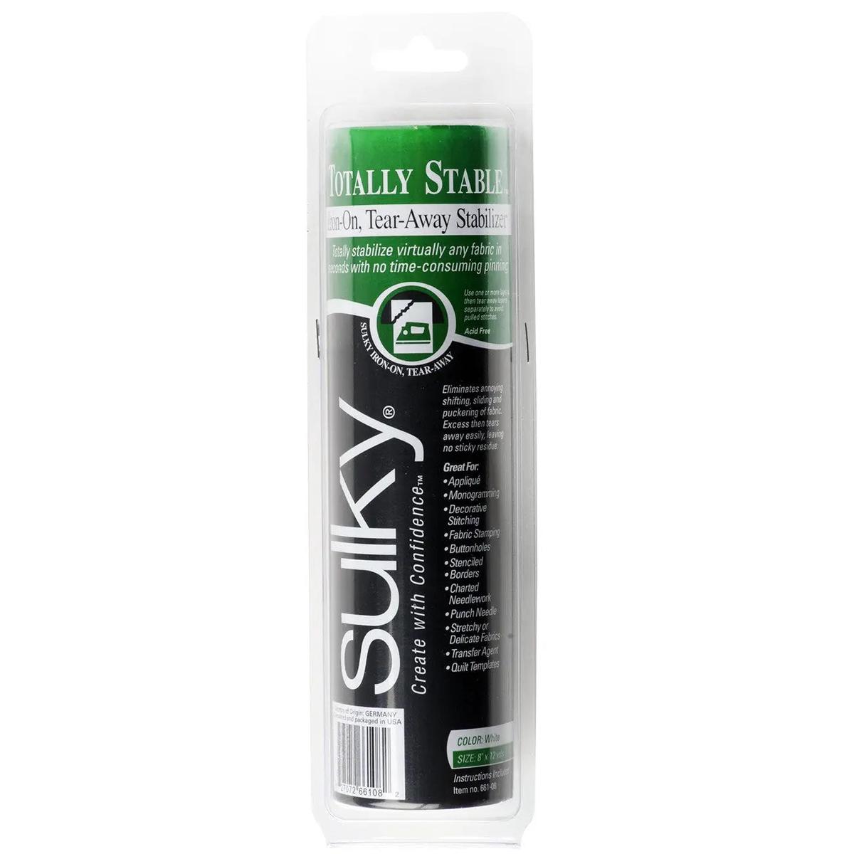 Totally Stable Iron-on Tear-Away Stabilizer White 8in x 12yds
