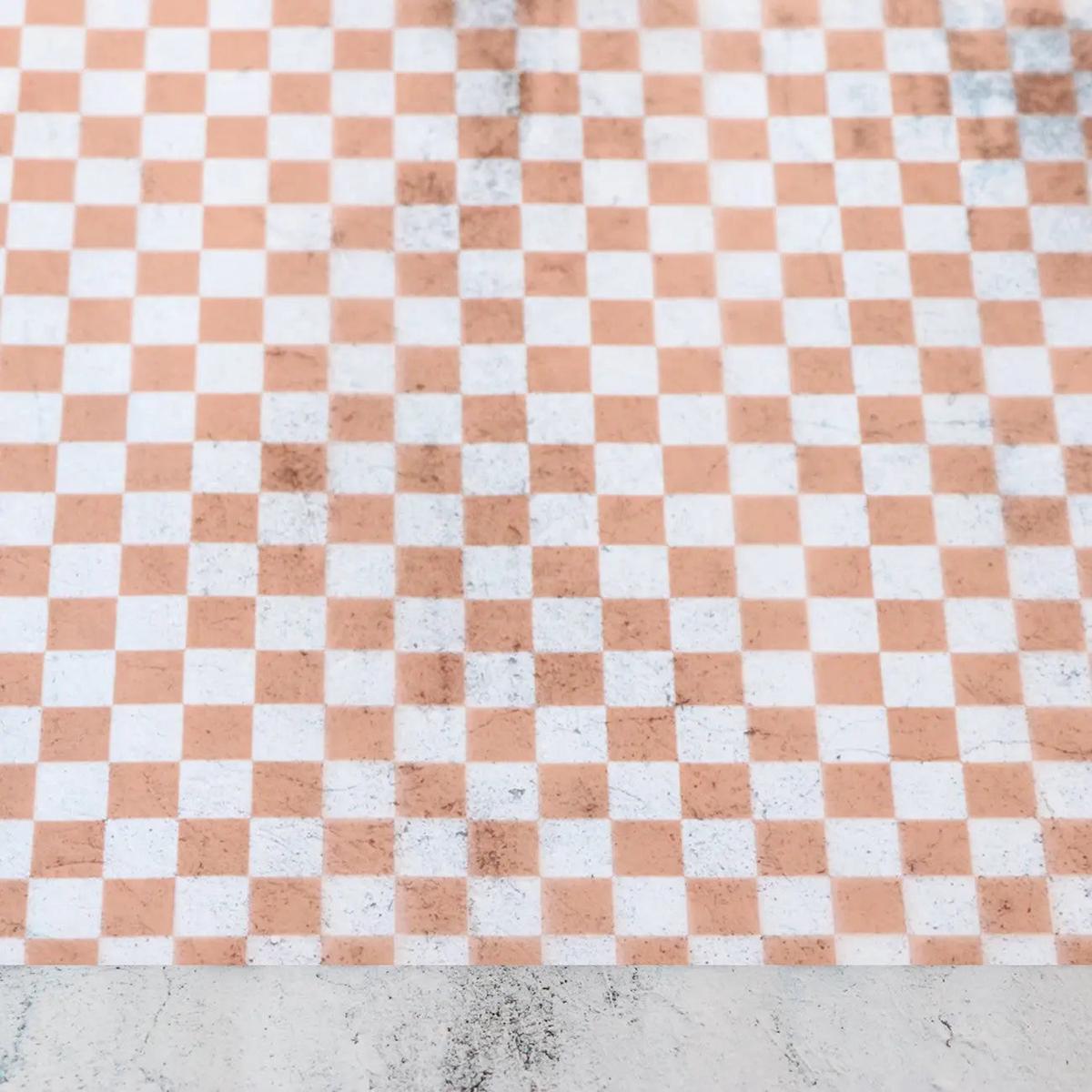 Apricot Checkerboard Vinyl 1/2yd