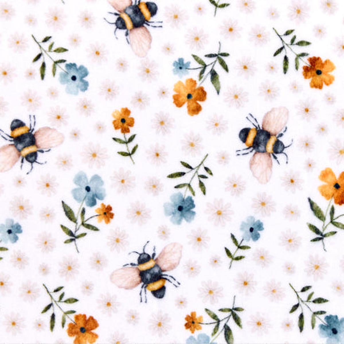 Raindrop Bees And Blooms Cloud Cuddle 58/60" Fabric Per Yard