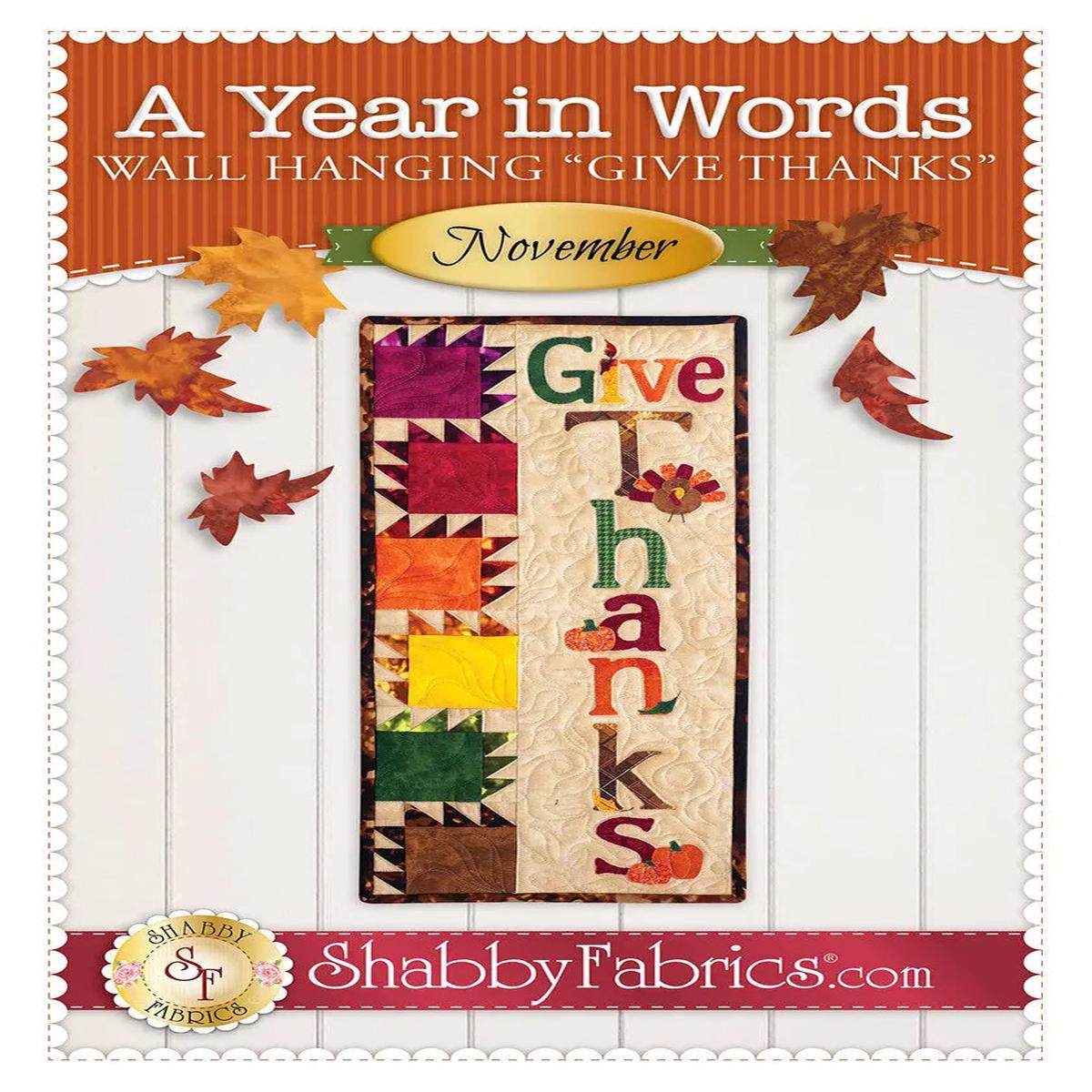A Year in Words Wall Hanging Give Thanks November
