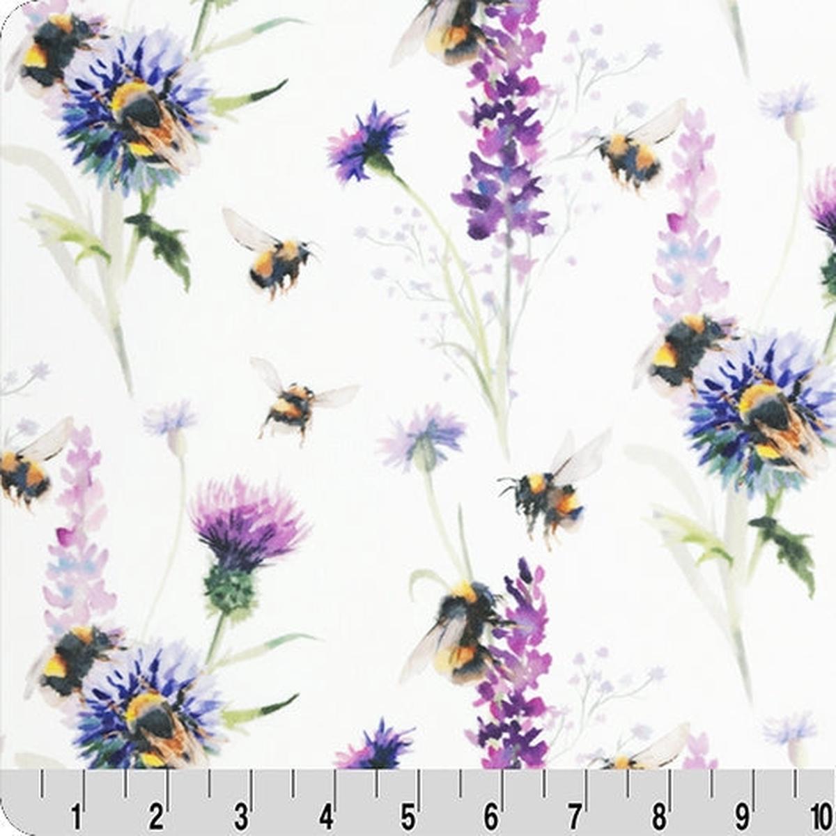 Digital Cuddle Amethyst Bee Garden 58" - 60" Fabric per yard
