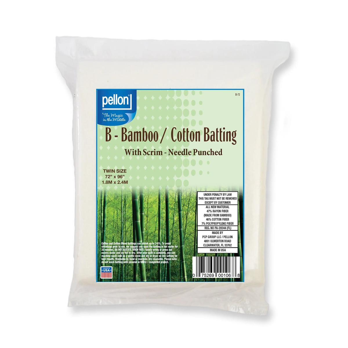 Pellon Bamboo/Cotton Batting Scrim 72" x 96" Twin Size Package