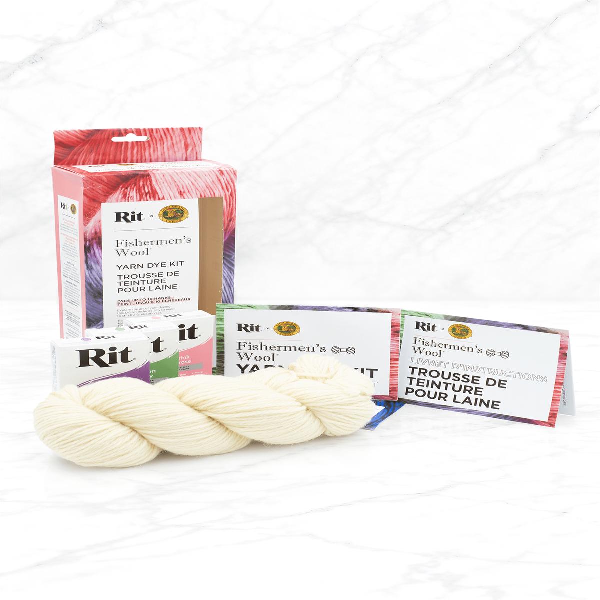 Rit and Lion Brand Fishermen's Wool Yarn Dye Kit