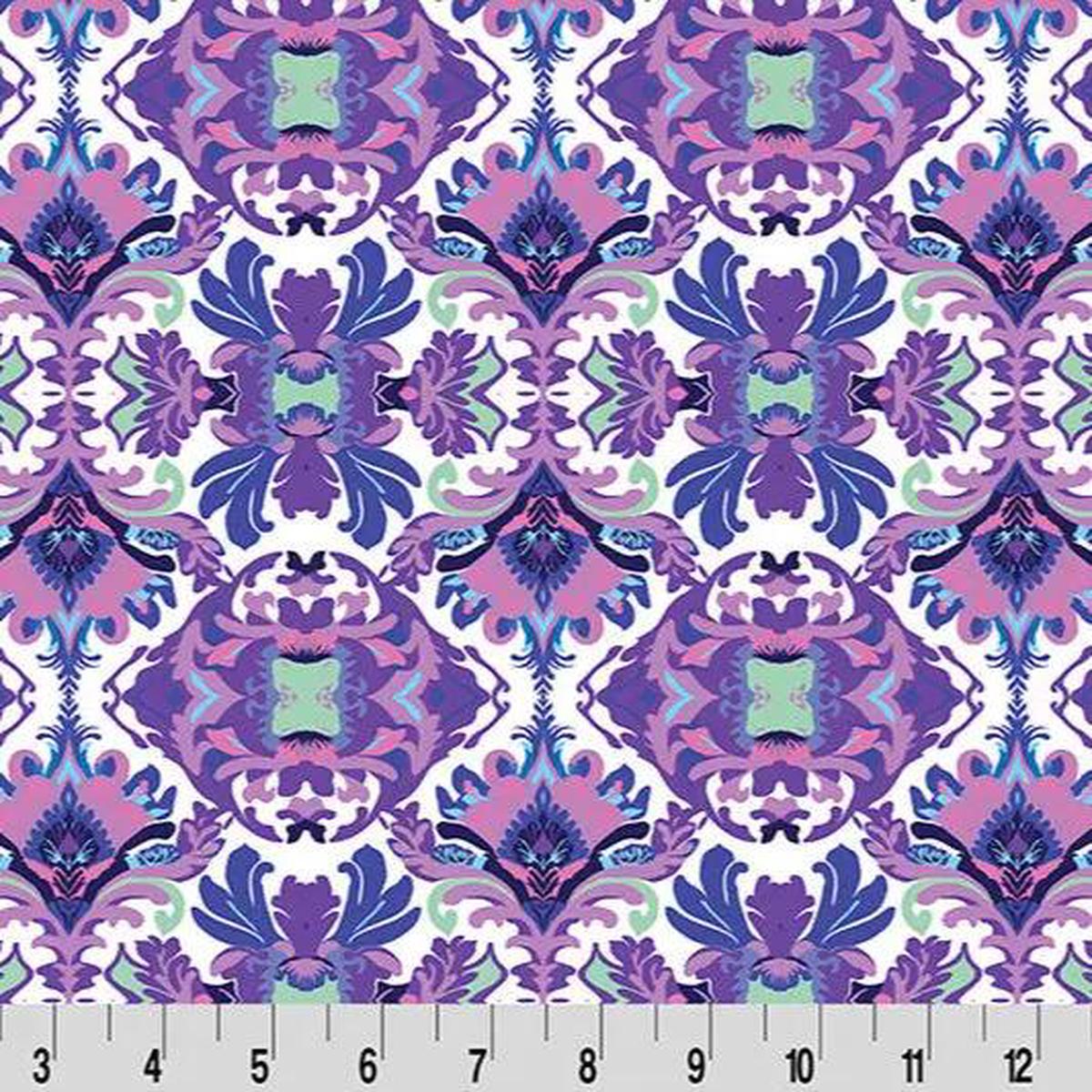 Wanderlust Damask Quilting Cuddle Blue Fabric per yard