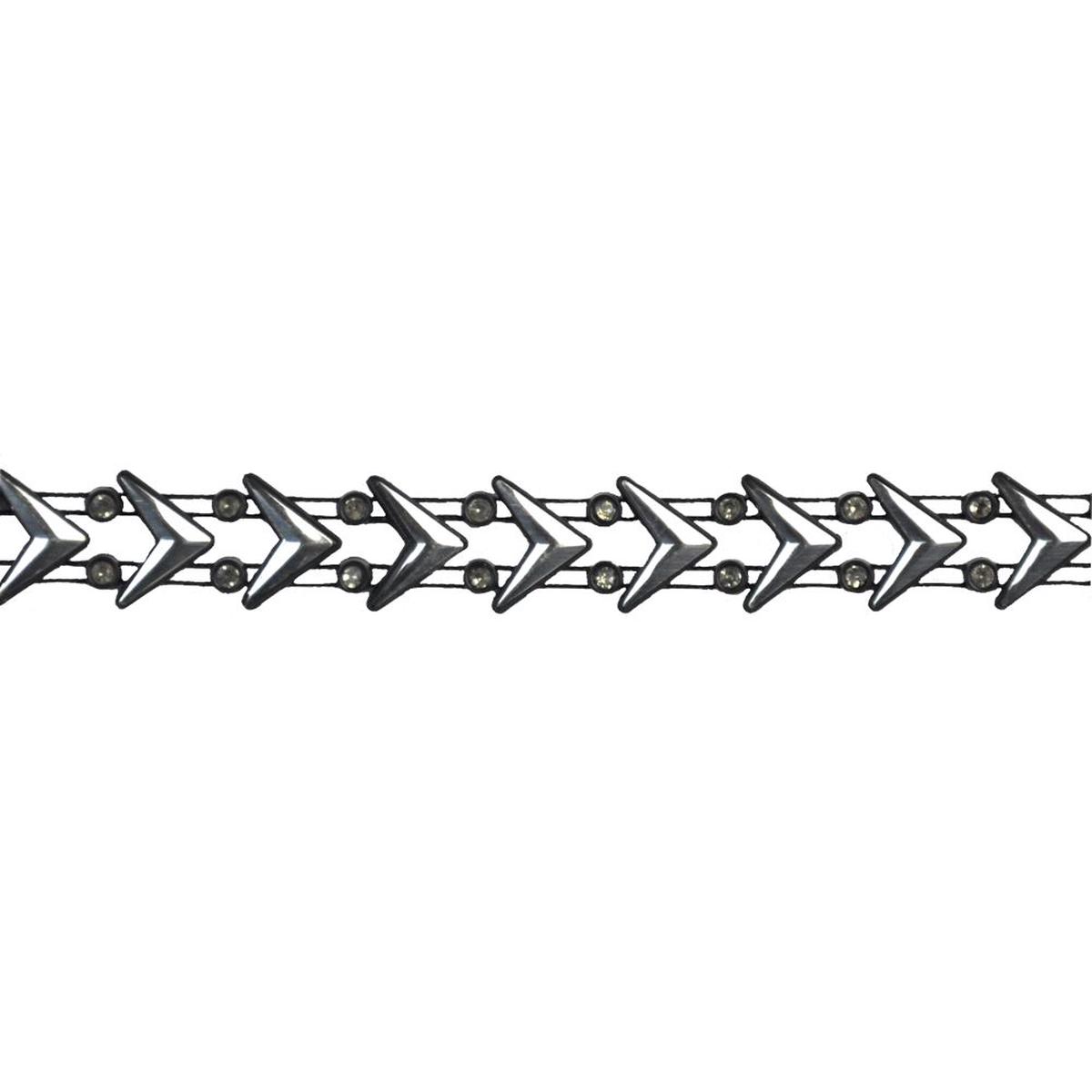 5/8" Rhinestone Arrow Trim 5-Yards Geometric Crystal Chain Trim DIY, Bridal & Fashion Embellishment