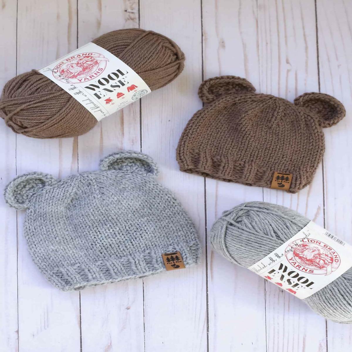 Wool Bear Ears Hat (Knit)