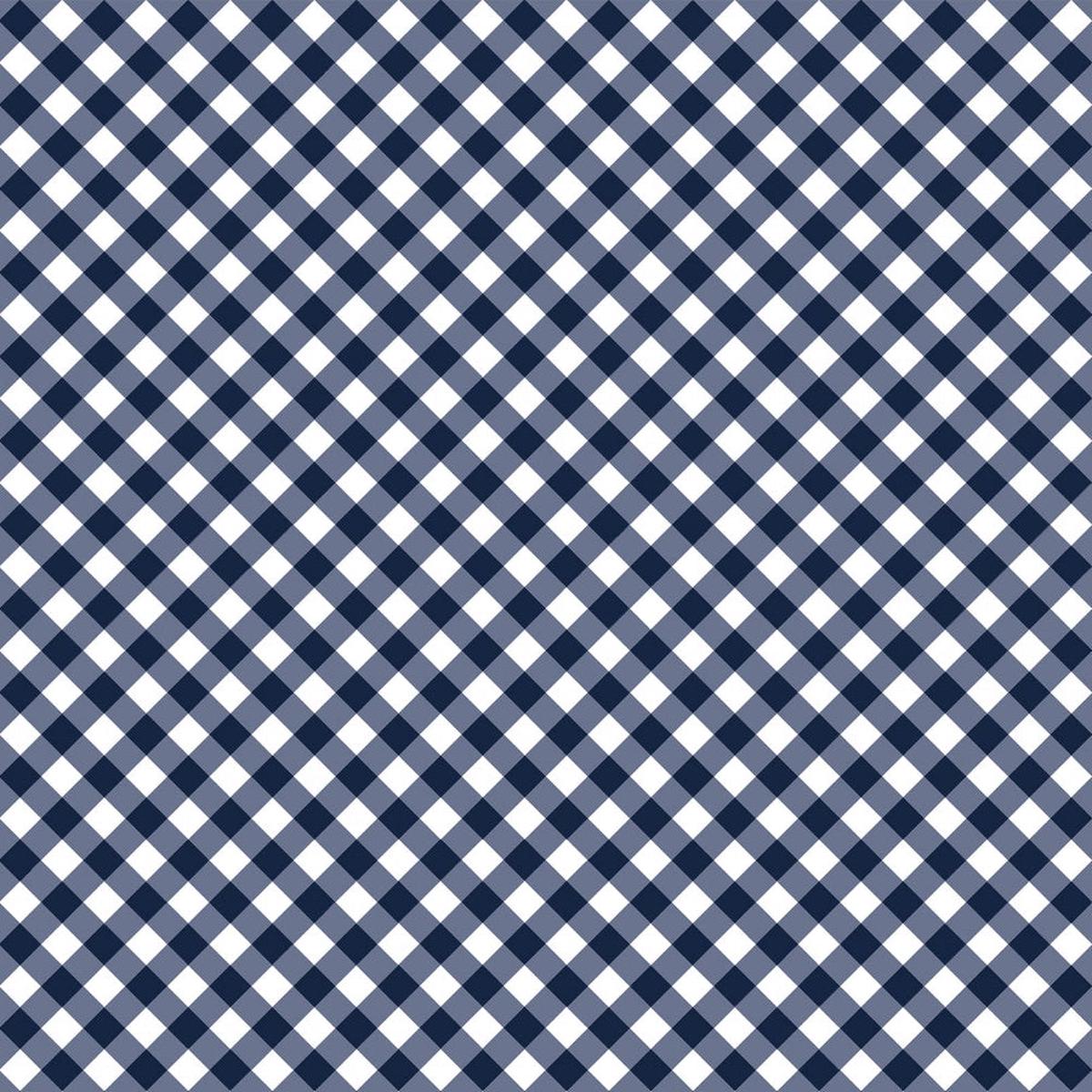 Barely Basics Gingham Quilting Cuddle Navy Fabric Per Yard