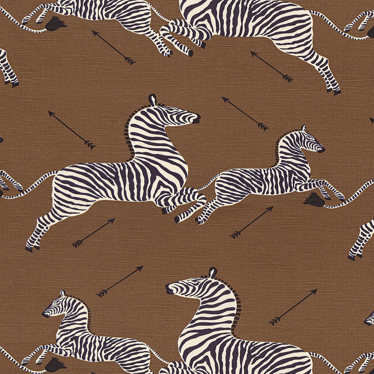 Zebras | Fabric - Safari Brown by Scalamandre Fabric