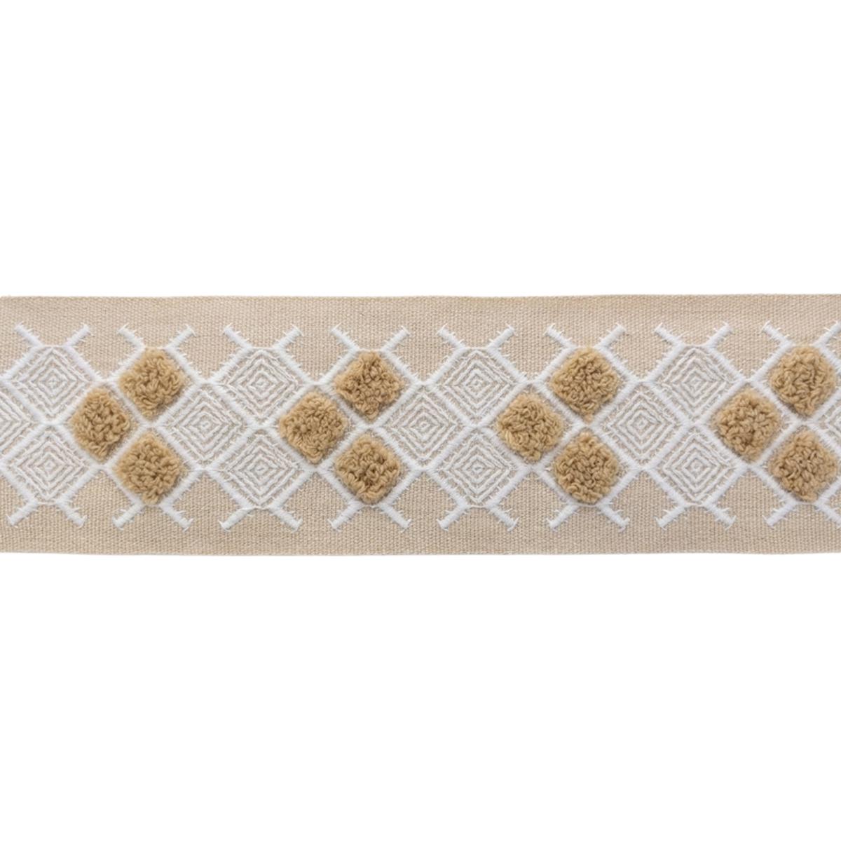2-inch Decorative Tufted Jacquard Trim Tape Geometric Patten 5 Yard Roll | Style BR-7597