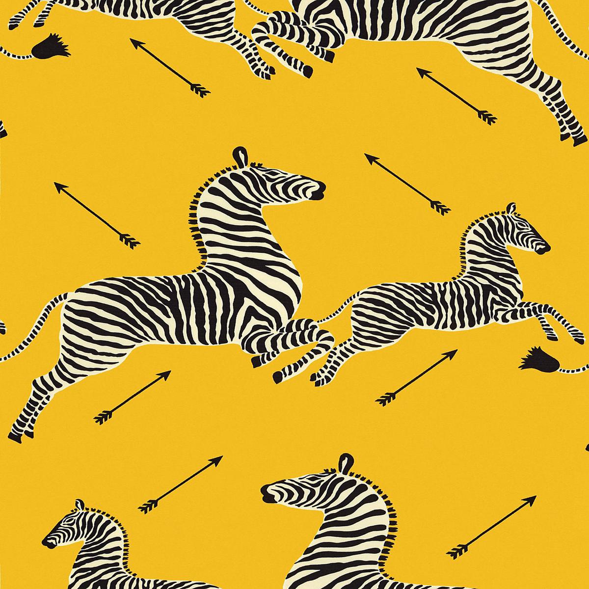 Zebras | Outdoor - Yellow by Scalamandre Fabric