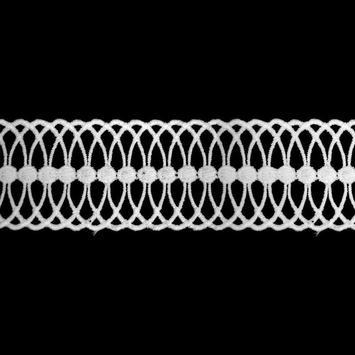 White Venise Lace Trim, 1 5/8-inch X 5 Yards Openwork Loop Braid with Raised Dot Detail Decorative Sewing Trim for Lingerie, Bridal & Crafts