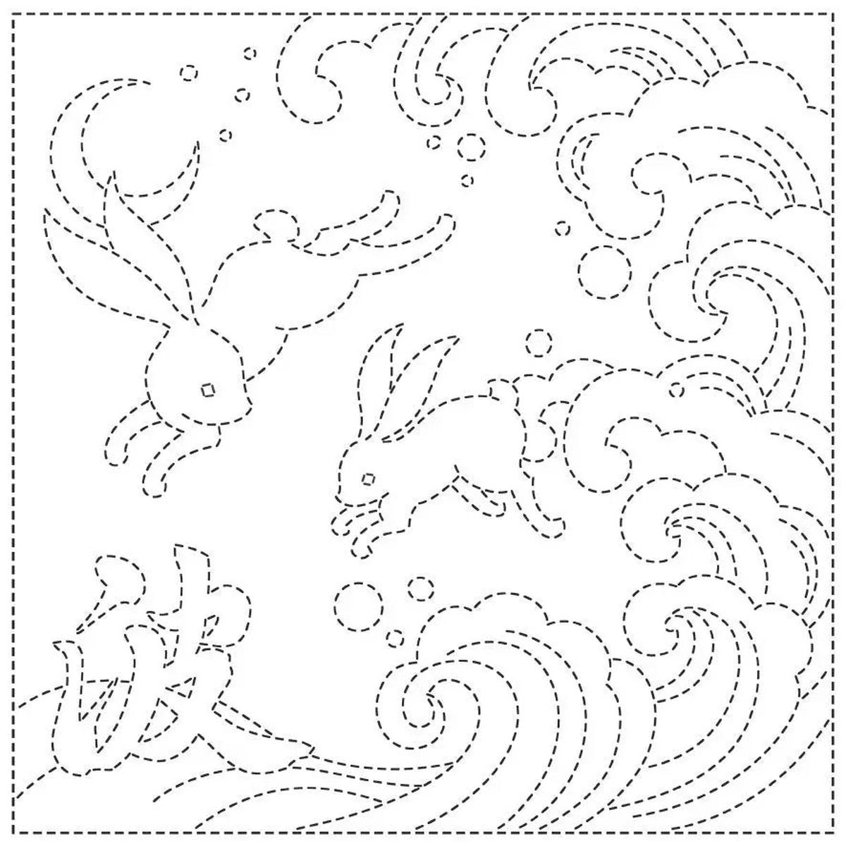 Sashiko Cloth Ara-Name- White