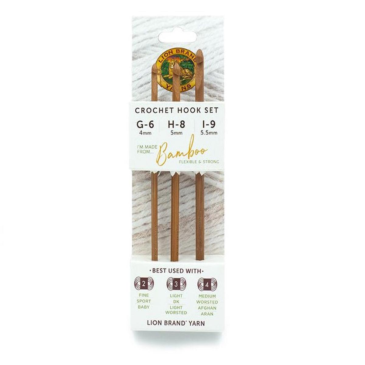 Lion Brand Bamboo Crochet Hook Set (Sizes G-H-I)