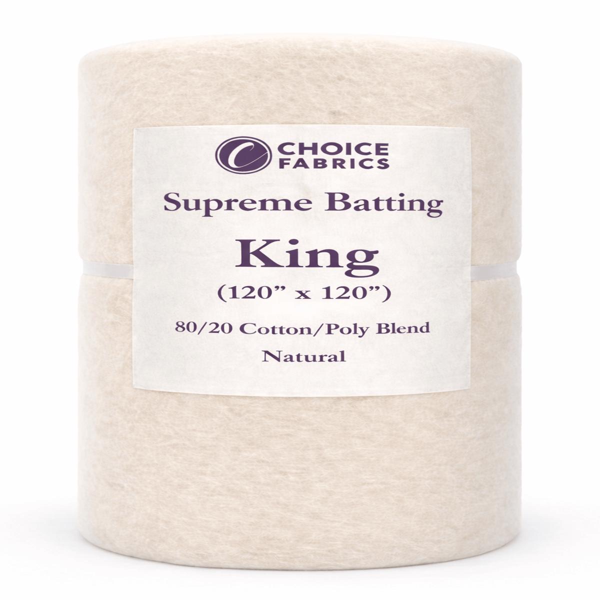 Choice Supreme Batting - 80/20 Cotton/Poly Blend - King (120" x 120")