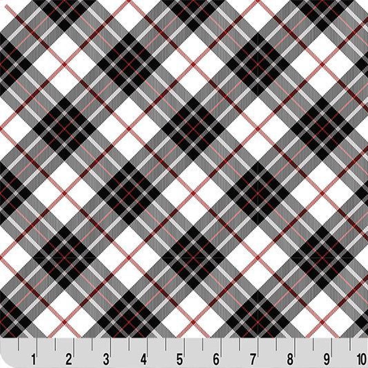 Cloud Cuddle Black Just Plaid 58"/60" Fabric per yard