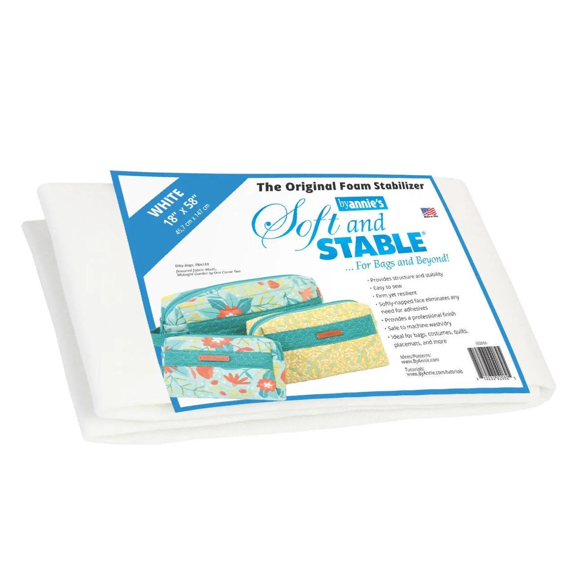 Soft and Stable White 100% Polyester Foam Stabilizer 18in x 58in