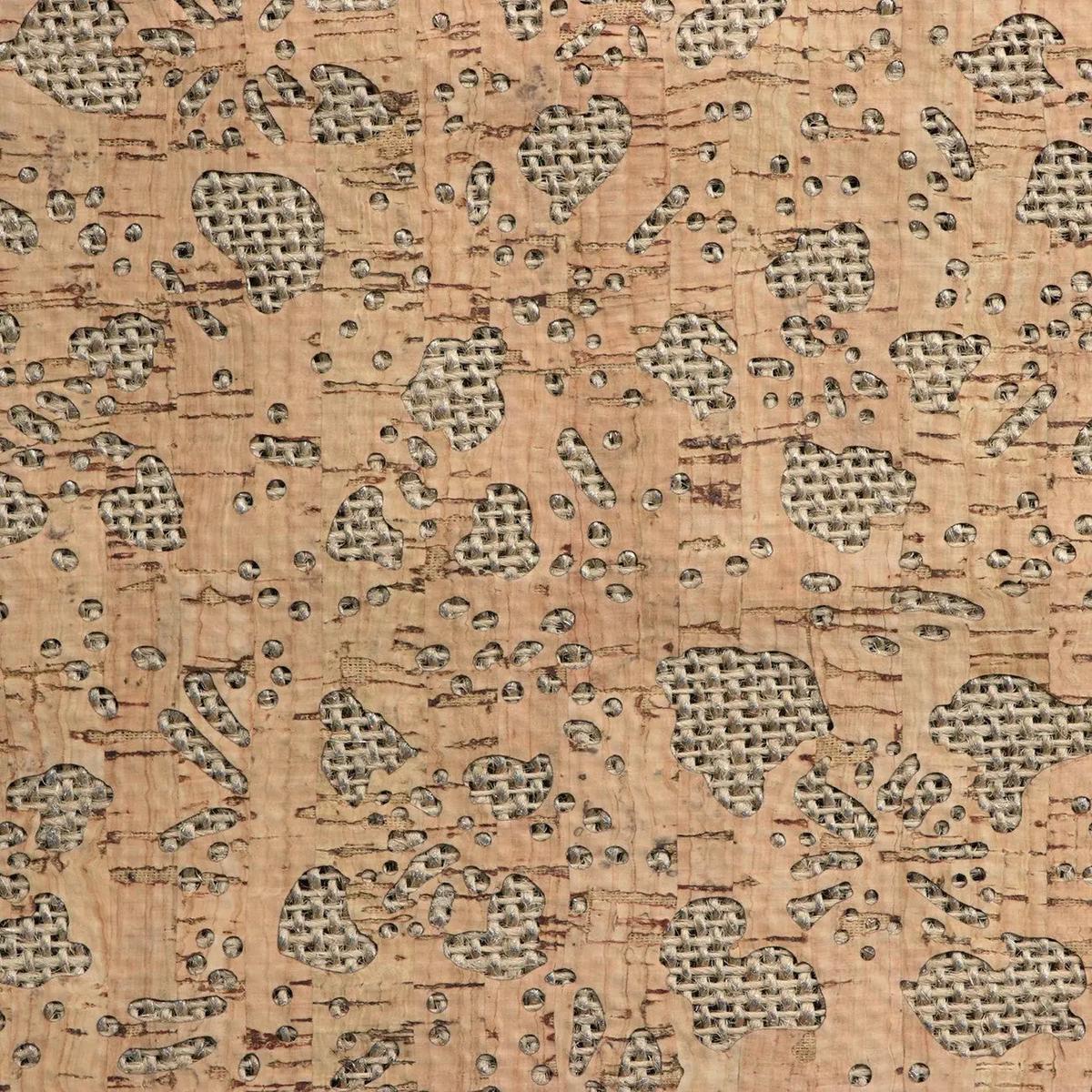 Floral Silver Burlap Backed Pro Lite Cork 1/2 yard
