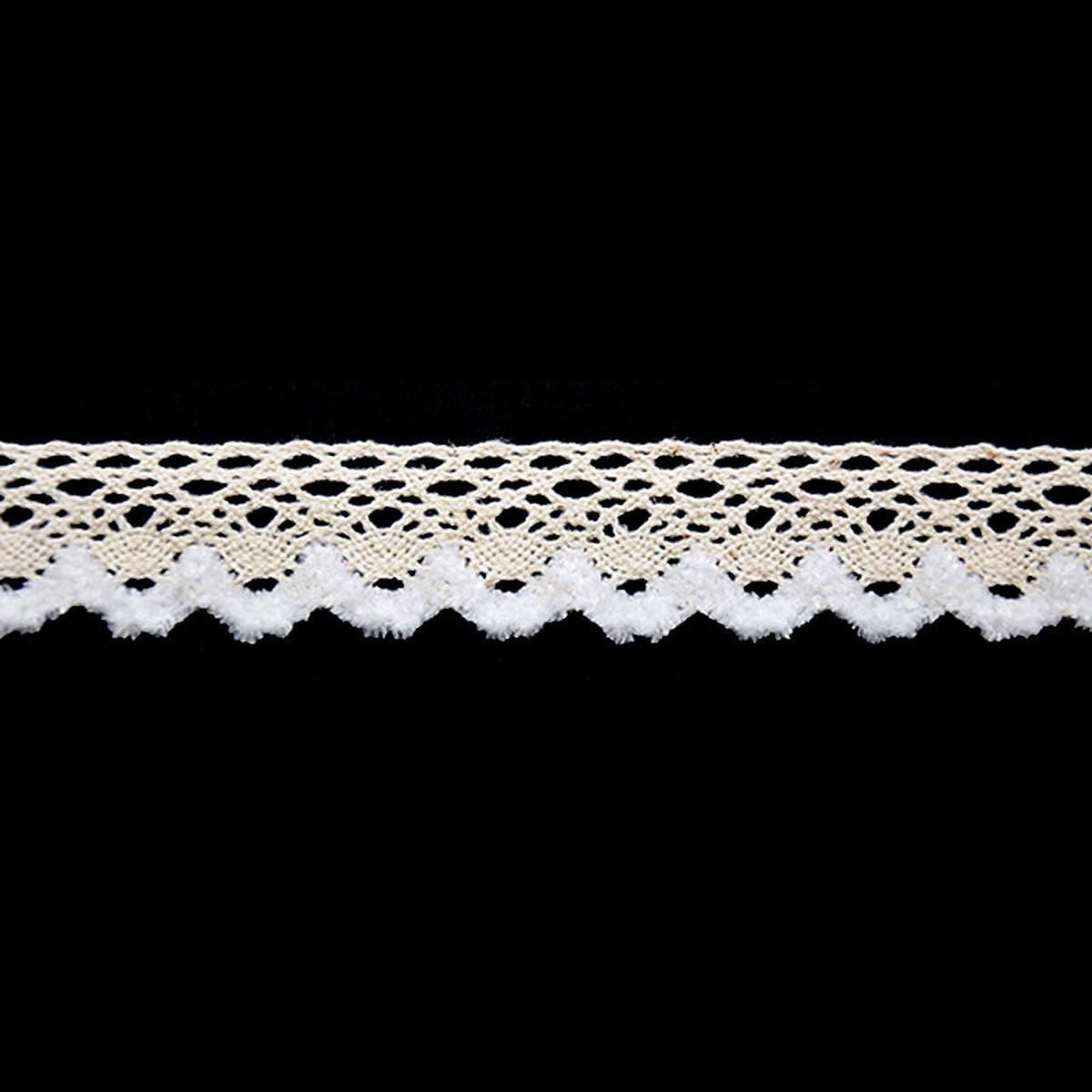 Ivory Cotton Cluny Lace Trim 1.5-in. Scalloped Edge Openwork Lace Vintage Sewing & Craft Trim