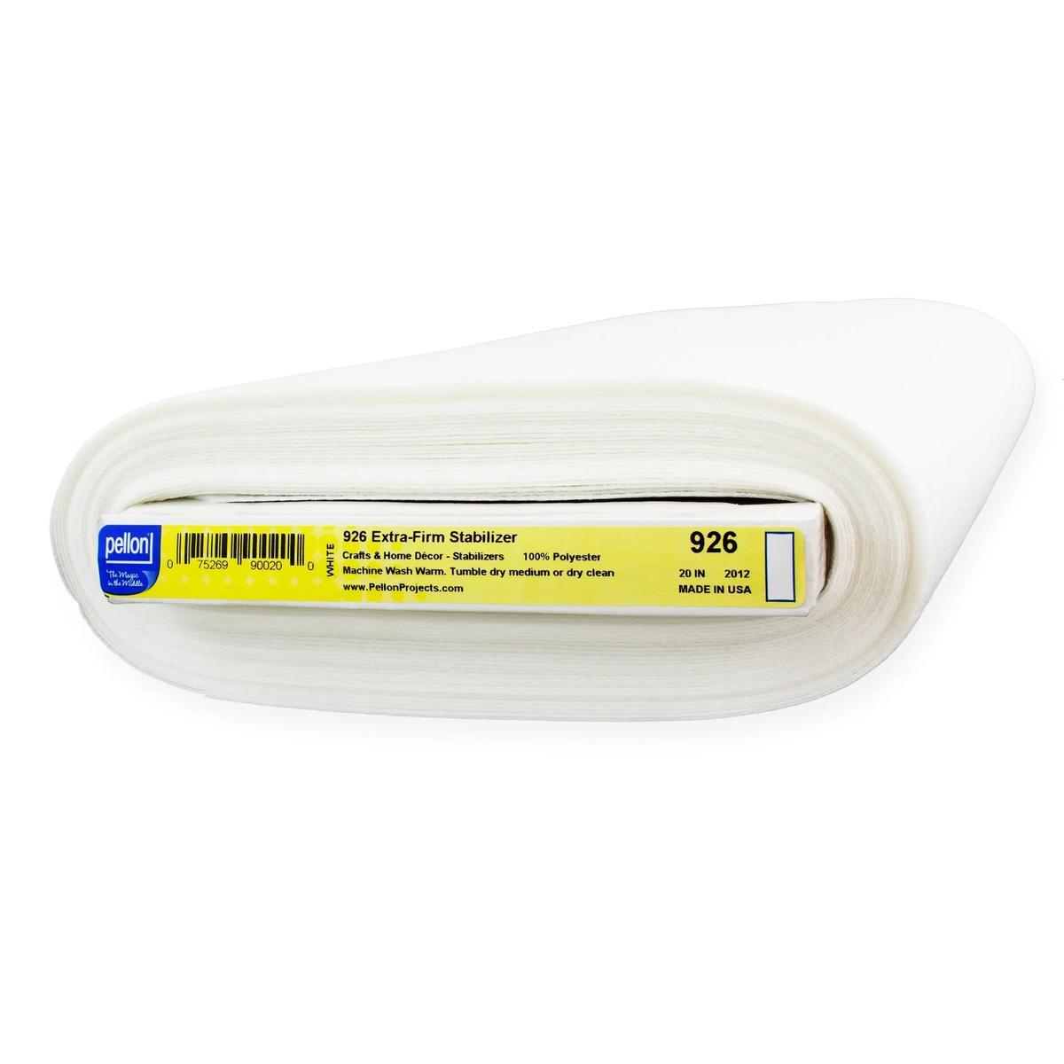 Pellon 926 Sew-In Extra-Firm Stabilizer 20" x 10 yards Bolt. Color: White.