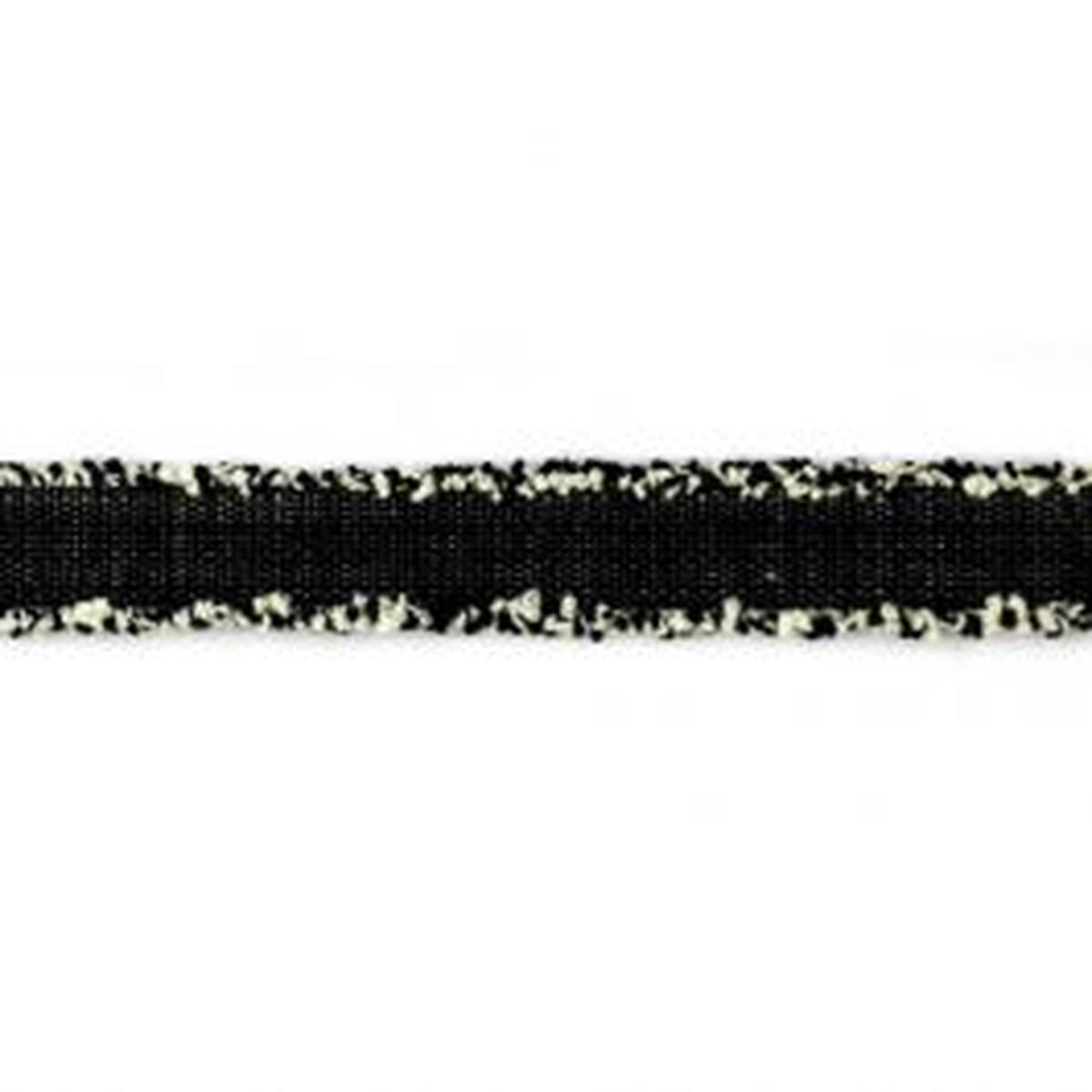 Black & White Denim Trim with Frayed Edge, 1" X 5 Yard Roll - For Sewing & Upholstery