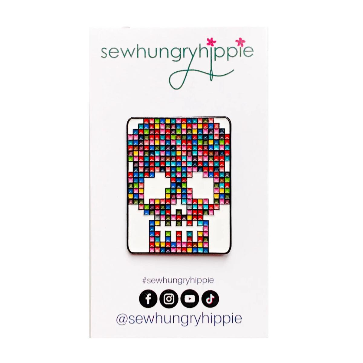 Patchwork Skull Enamel Pin