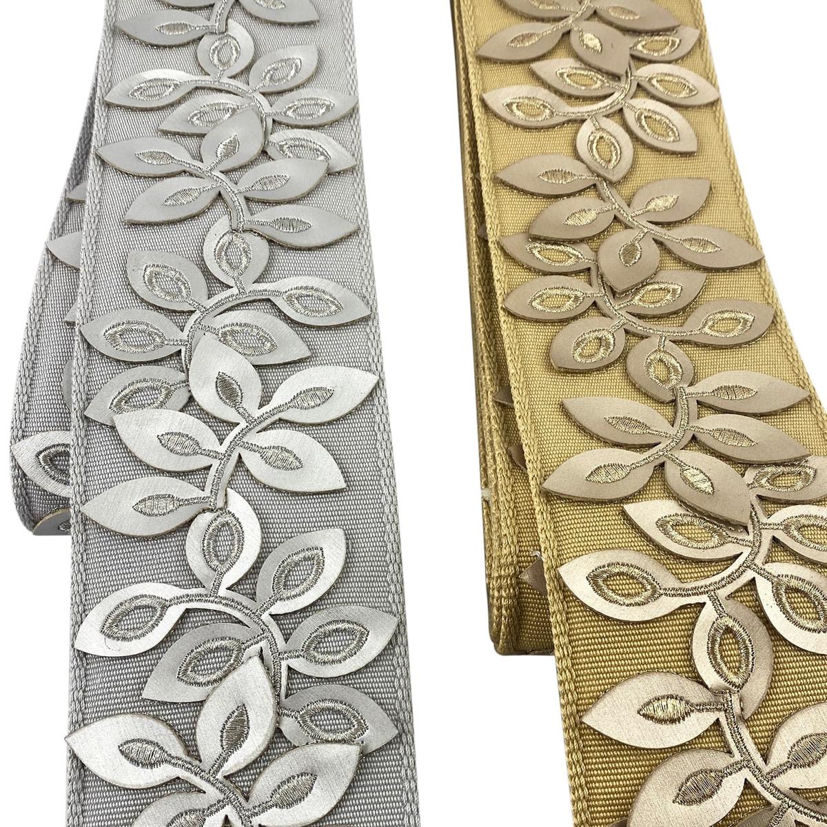 3-inch Decorative Embossed Floral Design Tape Trim 5 Yard Roll | Style BR-7537
