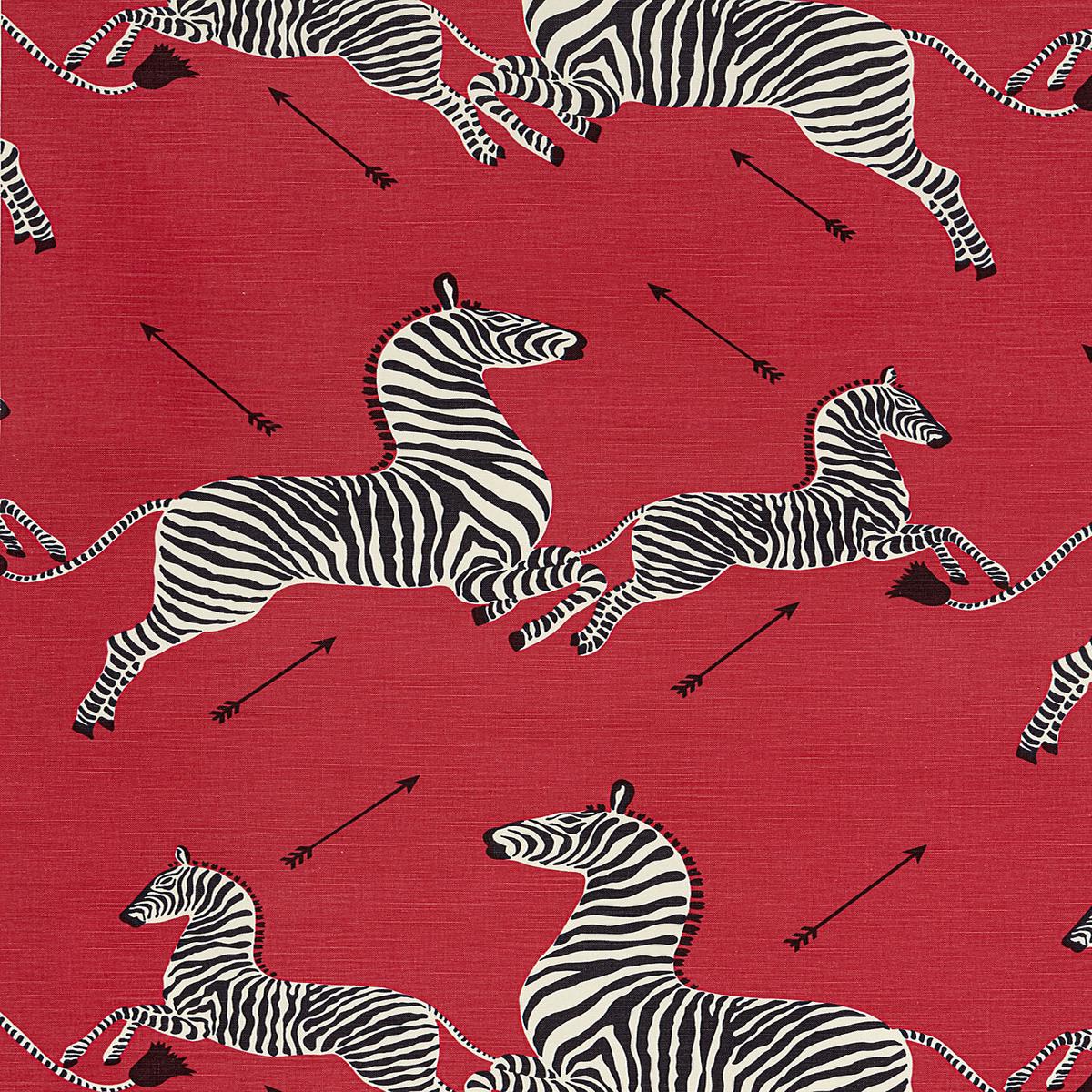 Zebras | Fabric - Masai Red by Scalamandre Fabric