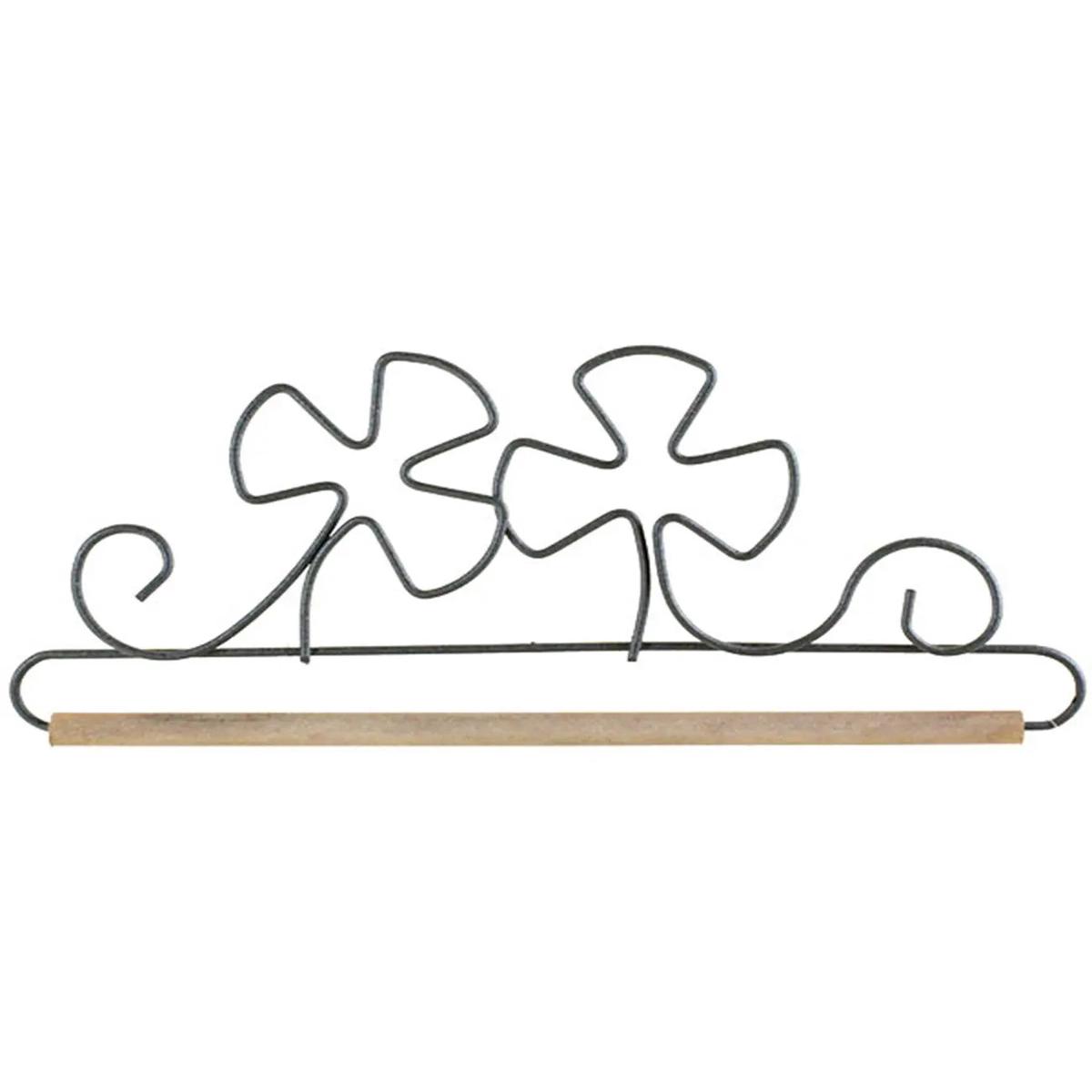 6in Shamrock Dowel Holder Gray