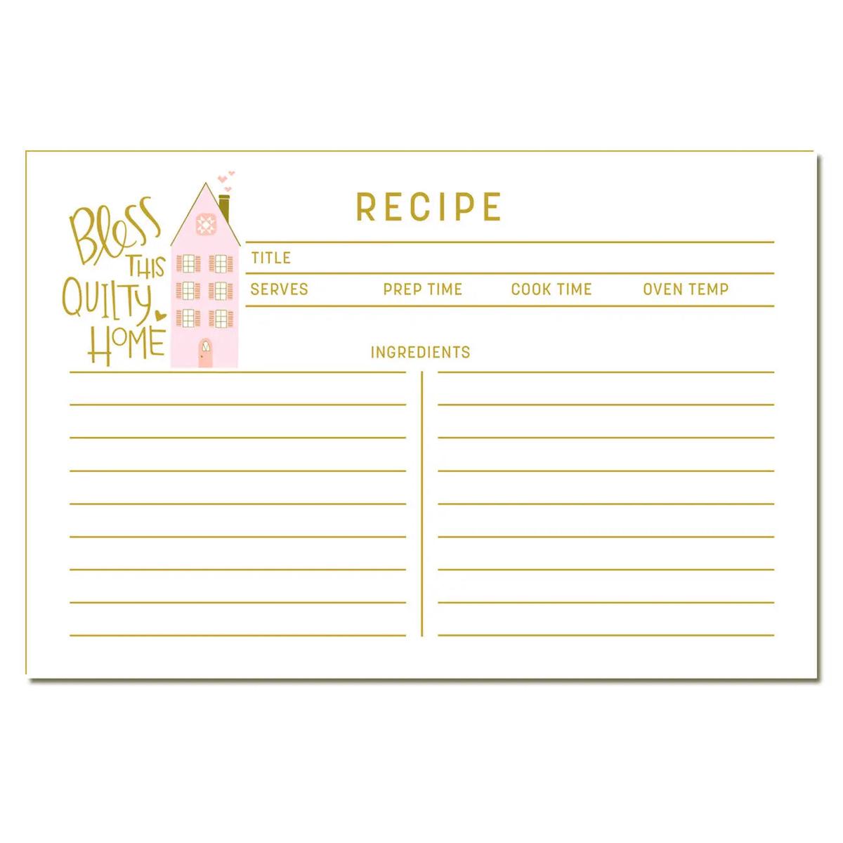 Quilty Home Recipe Cards