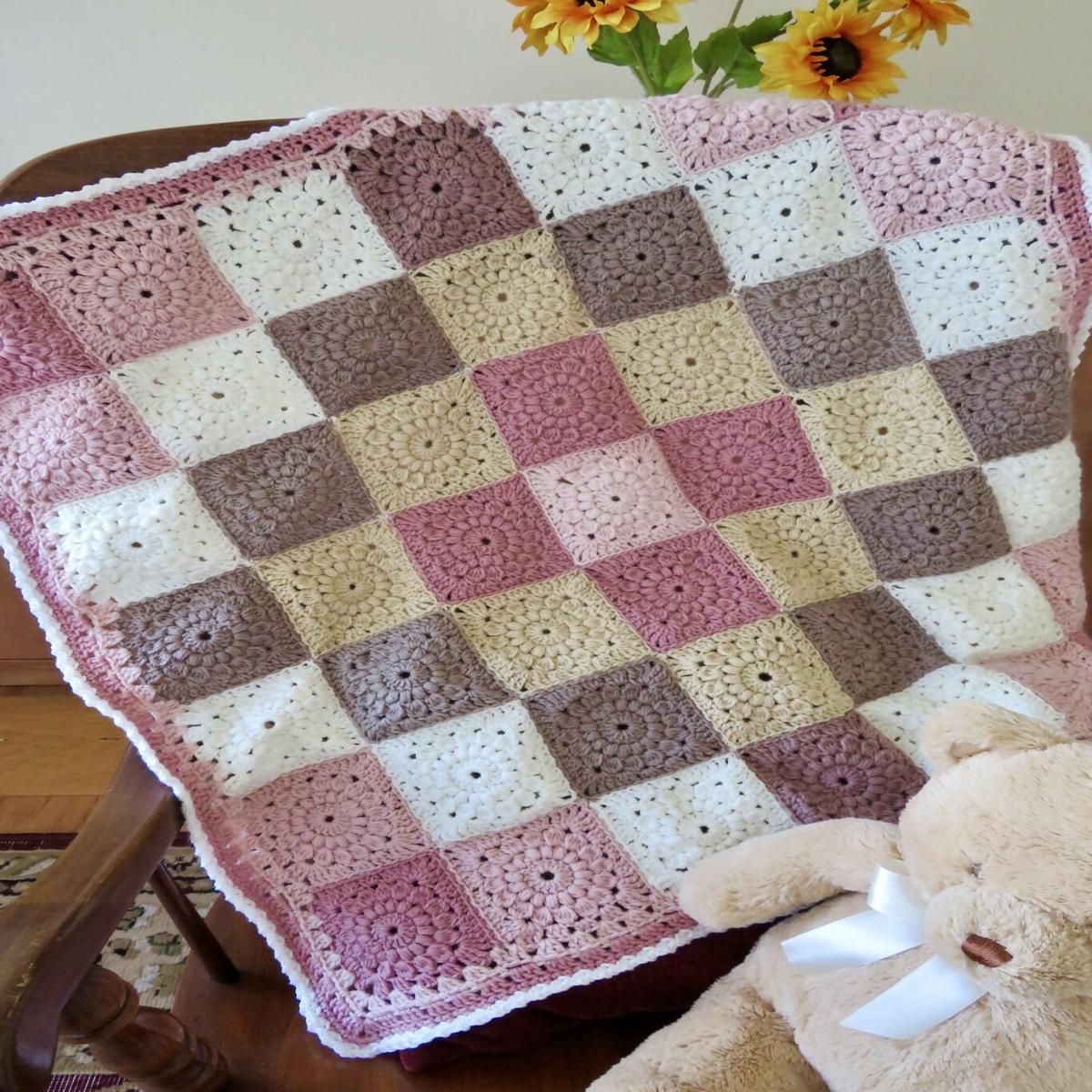 Wrapped in Sunbursts Mandala Baby Blanket (Crochet)
