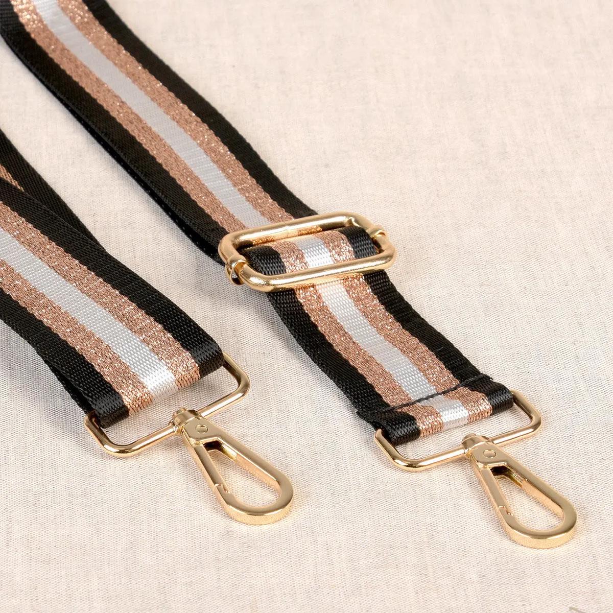 Adjustable Shoulder Strap Black Gold White