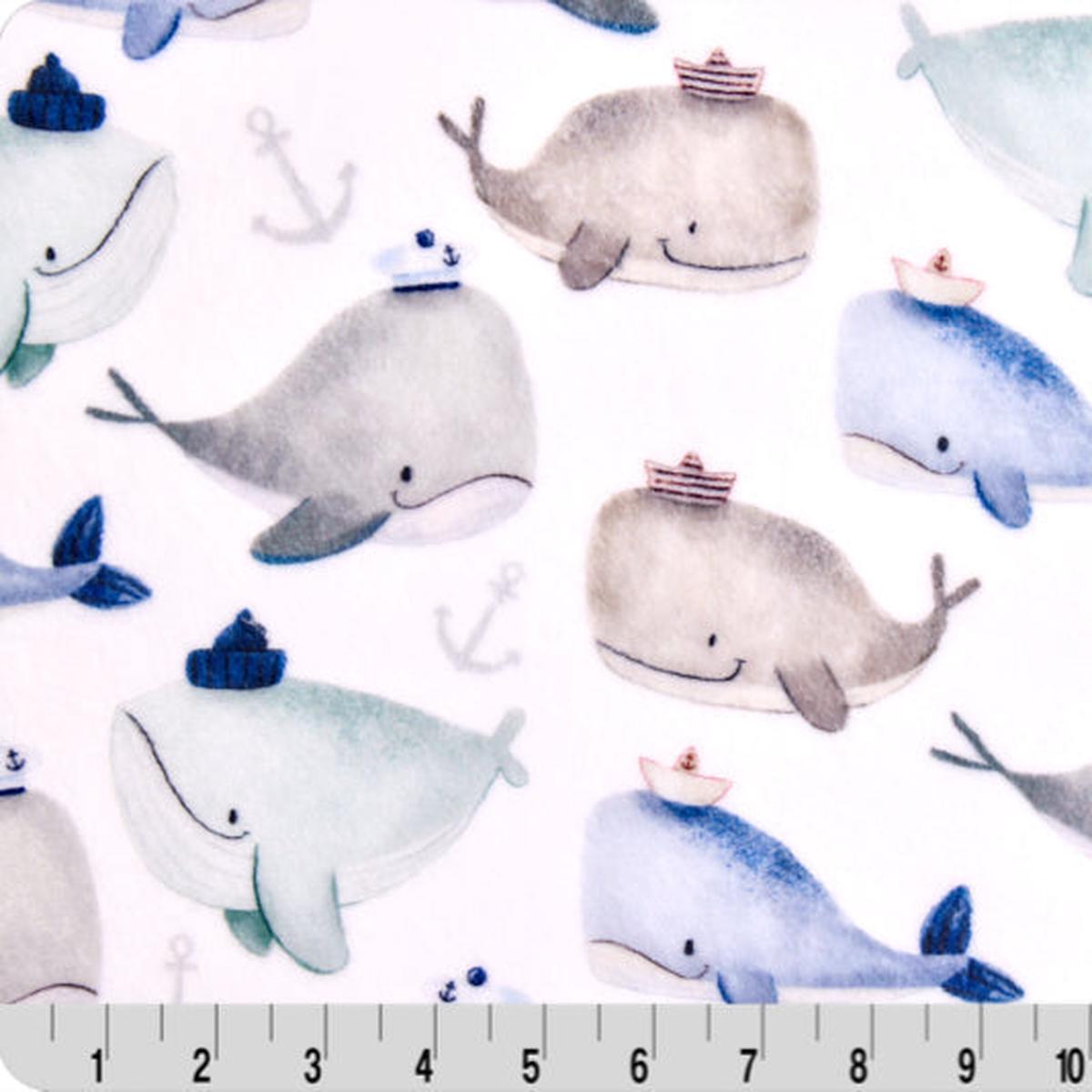 Cloud Cuddle Multi Whale Ahoy 58"/60" Fabric per yard