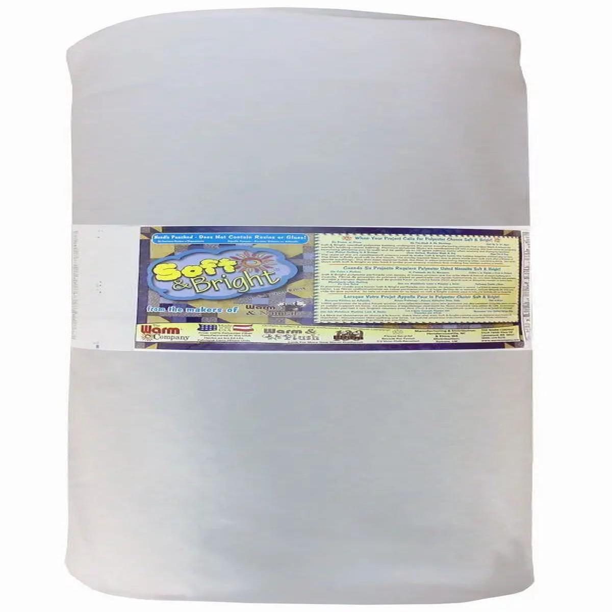 Soft & Bright 45" x 50 YD Batting - Premium Polyester Batting for Quilting