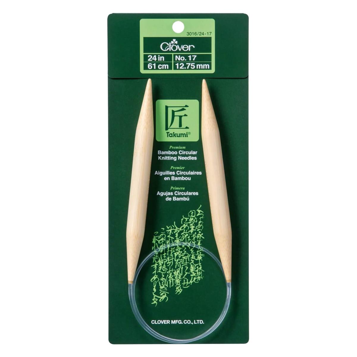 Clover Bamboo Circular Knitting Needles 24" (Sizes 17 & 19)