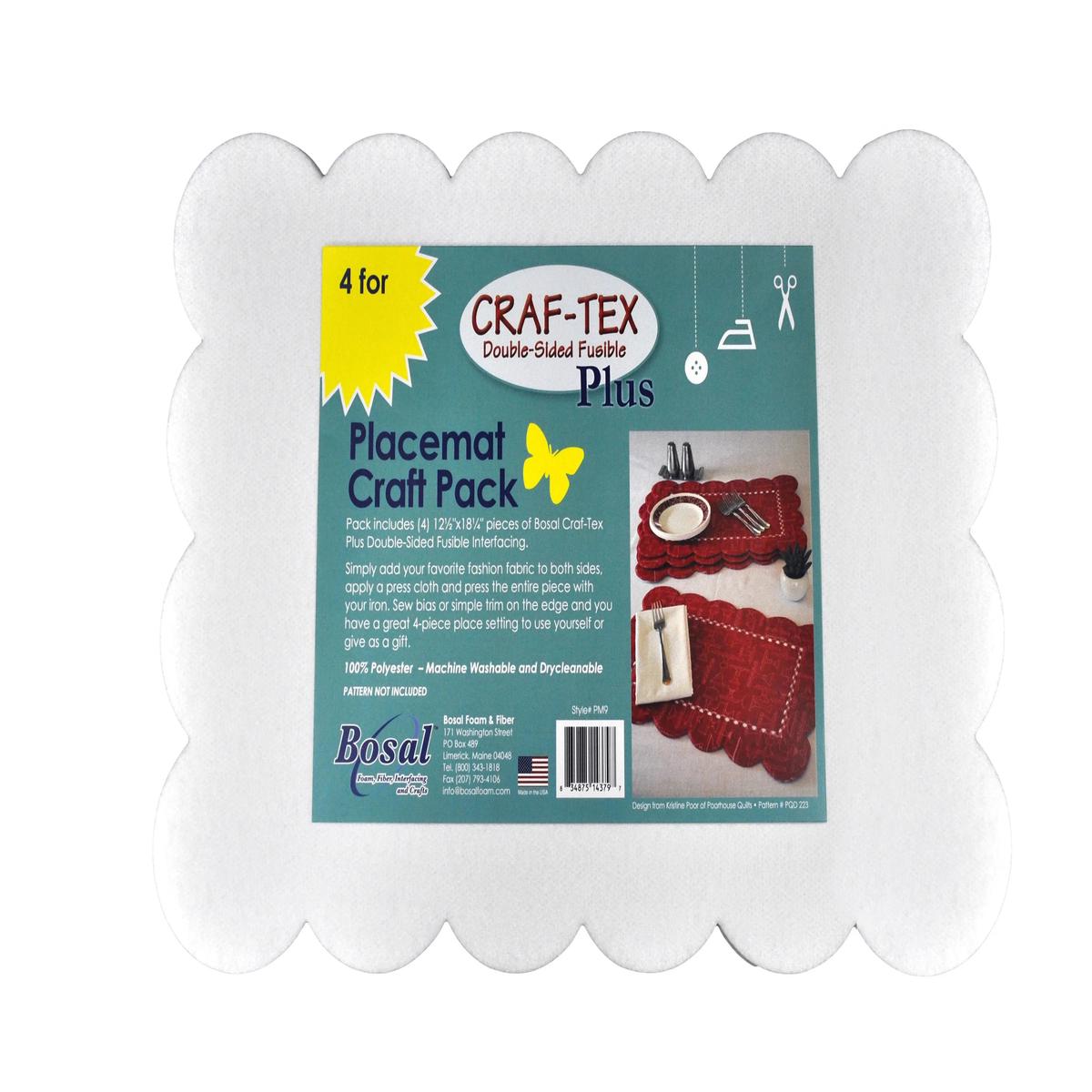 Craf Tex Double Sided Fusible Placemat Craft Pack 12-1/2in x 18-1/4in 4pk