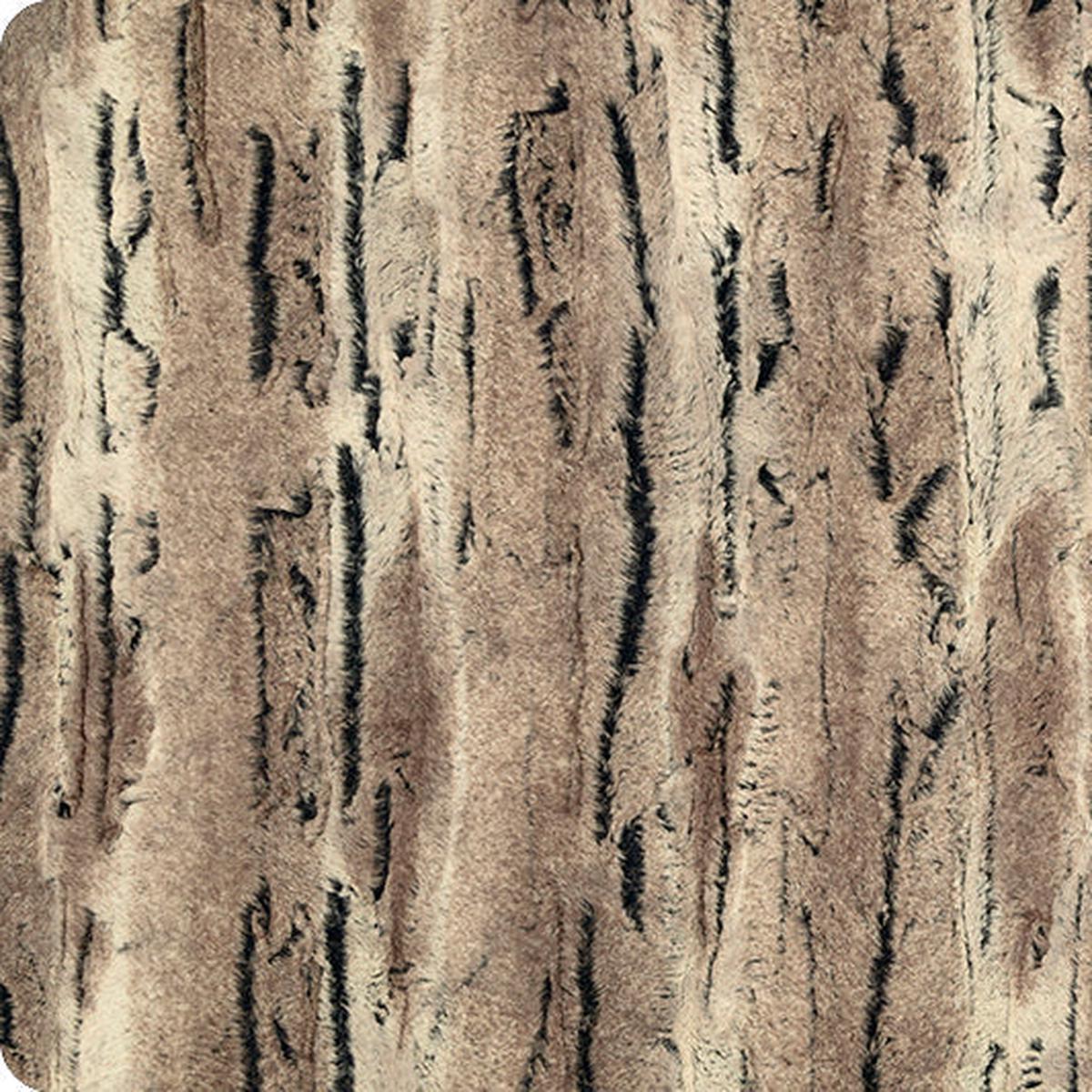 Pewter/Beige Luxe Cuddle Mountain Fox 58/60" Fabric Per Yard