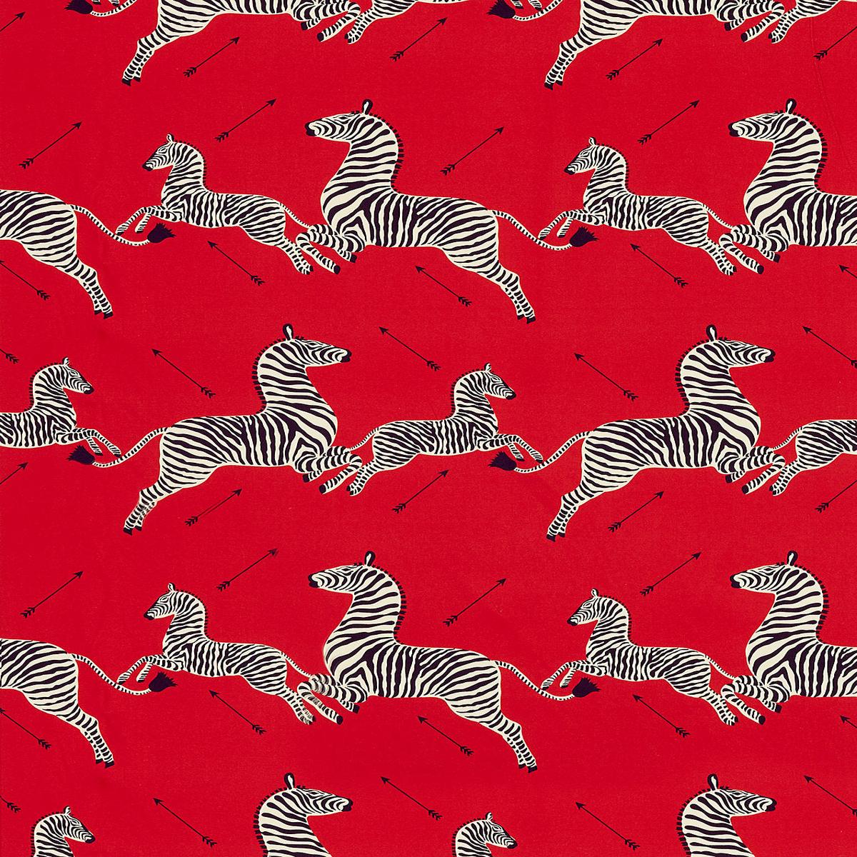 Zebras Petite - Masai Red by Scalamandre Fabric
