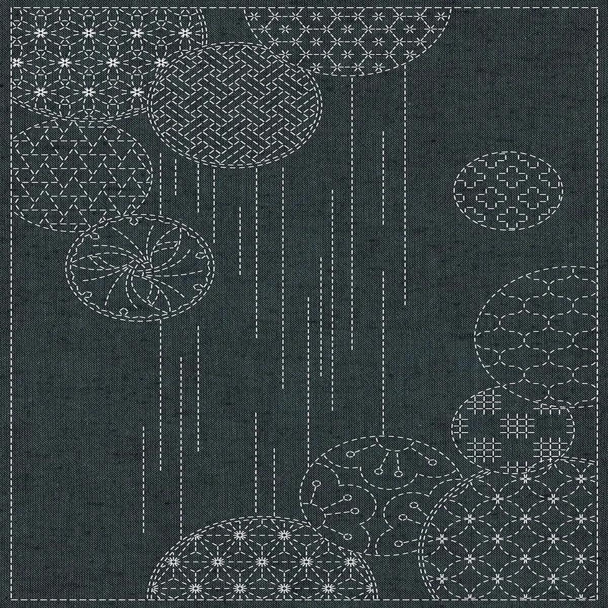 Sashiko Cloth-Yarn Dyed Nep Windchimes Blue
