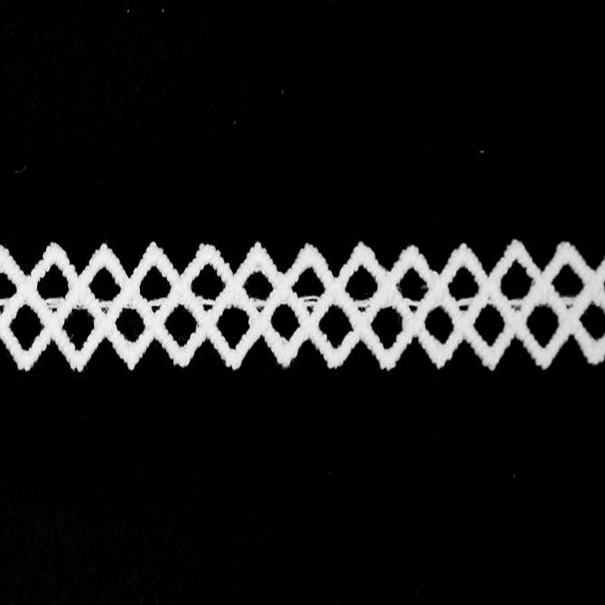 White Diamond Lace Trim, 1/2-inch X 5 Yards Narrow Cotton Openwork Braid