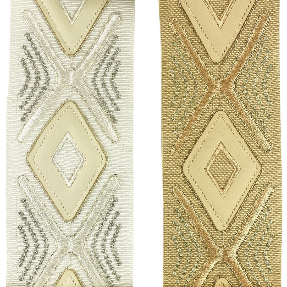 3-inch Decorative Diamond Design Embroidered Tape Trim 5 Yard Roll | Style BR-7536